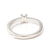 Clear Cubic Zirconia Initial Letter Adjustable Ring RJEW-C052-01P-X-3