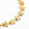Textured Star Brass Link Bracelets BJEW-JB05350-2