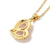 Pink Cubic Zirconia Pendant Necklace NJEW-H161-01E-3