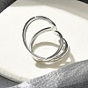 304 Stainless Steel Open Cuff Ring for Women RJEW-M025-02P-3