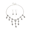 Halloween Tibetan Style Alloy Bib Necklaces & Dangle Earring Sets SJEW-P006-03AS-2