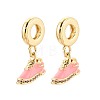 Brass Micro Pave Clear Cubic Zirconia and Enamel European Dangle Charms KK-T079-69G-1