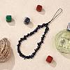 Natural Obsidian Chips Cell Phone Lanyard Wrist Strap HJEW-SW00018-04-3