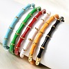 304 Stainless Steel Enamel Hinged Bangles for Women BJEW-D408-42G-1