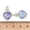 Rack Plating Brass Enamel Micro Pave Clear Cubic Zirconia Pendants KK-K380-05P-3