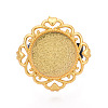 Adjustable Rhombus Alloy & Iron Bezel Cup Ring Base with Rotatable Tray MAK-T012-02G-2