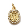 Brass Micro Pave Clear Cubic Zirconia Pendants ZIRC-I070-052G-1