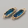 Golden Plated Brass Pave Glass Connector Charms FIND-WH0110-728G-07-2