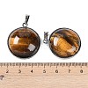 Natural Tiger Eye Tree of Life with Owl Pendants G-L524-15AS-09-3