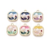 Alloy Enamel Pendants ENAM-N069-17KCG-1