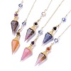 Resin Hexagonal Pointed Dowsing Pendulums(Brass Finding and Gemstone Inside) G-L521-A-1