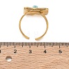 304 Stainless Steel & Synthetic Turquoise Cuff Rings GG-CBABFED-01G-5