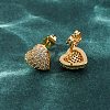 Brass Micro Pave Cubic Zirconia Stud Earrings EJEW-F418-08G-5