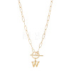 304 Stainless Steel Letter Pendant Necklaces NJEW-LP0001-52W-G-1