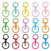  30Pcs 15 Colors Spray Painted Iron Key Rings DIY-TA0005-76-10