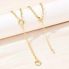 Brass Rolo Chain Y Lariat Necklaces NJEW-H087-04G-1