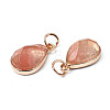 Cherry Quartz Glass Pendants G-S359-364D-4