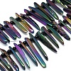 Electroplated Natural Agate Bead Strands G-E502-01A-1