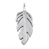 Tibetan Style Alloy Leaf Big Pendants X-PALLOY-A15448-AS-2