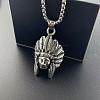 Vintage Stainless Steel South American Indian Pendant Hip Hop Necklaces HC0471-2