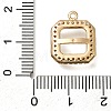 Rack Plating Brass Micro Pave Clear Cubic Zirconia Pendant Cabochon Settings KK-NH0001-17KCG-3