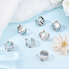 4 Pairs Stainless Steel Round Stud Earring Findings STAS-BBC0011-02-7