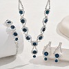 Teardrop Brass Rhinestone Necklaces & Link Bracelets & Stud Earring Sets FS-WGE0FD5-06-4