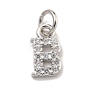 Initial Letter Brass with Cubic Zirconia Charms KK-Q814-26B-P-1