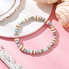 Natural Lava Rock & Synthetic Aqua Terra Jasper & Natural Aquamarine Beads Strethch Bracelets BJEW-JB11666-01-1