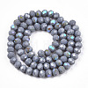 Electroplate Opaque Solid Color Glass Beads Strands EGLA-A034-P1mm-L23-2