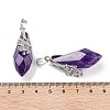 Natural Amethyst Faceted Teardrop Pendants G-Q163-04P-03-3