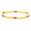 Summer Theme Glass Seed Bead & Brass Beads Stretch Bracelets MU3980-7-1