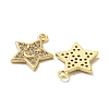 Brass Micro Pave Clear Cubic Zirconia Charms KK-H460-17G-2