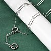 5MM 201 Stainless Steel Textured Paperclip Chain Necklaces for Unisex NJEW-K302-14P-1