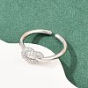 Brass Micro Pave Cubic Zirconia Finger Rings RJEW-C153-01P-4