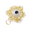 Beaded Star Eye Charms PALLOY-MZ00575-07-4