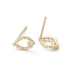 Brass Glass Stud Earrings EJEW-Q014-22G-2