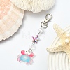 ABS Plastic Imitation Pearl & Synthetic Turquoise & Resin Pendant Decorations HJEW-YW00313-03-1