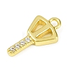 Brass Micro Pave Clear Cubic Zirconia Pendants KK-L238-22G-2