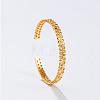 Brass Micro Pave Clear Cubic Zirconia Honeycomb Hexagon Cuff Bangles for Women WG502CE-01-1