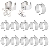 24Pcs 304 Stainless Steel Finger Ring Settings STAS-BBC0010-09B-1