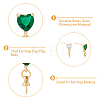 12Pcs 2 Colors Brass Glass Rhinestone Stud Earrings Findings KK-DC0003-24-5