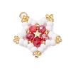 Glass Seed Beaded Star Pendants PALLOY-MZ00541-03-3