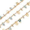 Brass & Glass Seed Beaded Chain KK-CBA3B44-08G-1