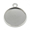 Tarnish Resistant 304 Stainless Steel Pendant Cabochon Settings STAS-T008-130-1