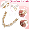 2Pcs 2 Styles Aluminum Chain & White Round Plastic Imitaiton PearlBeaded Bag Extender Chains HJEW-BM0001-43-6