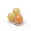 Round Natural Topaz Jade Pendants X-G-Q434-07-2