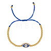 Alloy Round & Evil Eye Braided Bead Bracelets TG4711-4-1