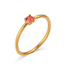 Flat Round 304 Stainless Steel Micro Pave Cubic Zirconia Finger Rings FS-WG2DA17-03-1