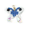 Beaded Butterfly Charms PALLOY-MZ00430-05-1